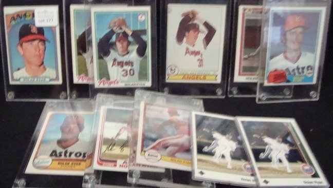 1972-89 Nolan Ryan Star Card Lot, (11): Lot of (11) 1972-89 Nolan Ryan Star Carda; overall condition EX to EX-MT with some variation; 1972 Topps #595; (2) 1978 Topps #400; 1979 Topps #115; 1981 Topps #240; 1981 Donruss #260; 1981 Fleer #57;