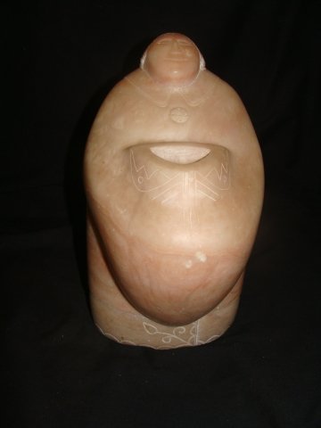 Large Alabaster Sculpture by Senaca Artist Tom Huf: circa 1980's 10 1/2" tall x 6" no issues to report