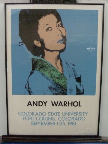 Andy Warhol Kimiko Colorado Exhibition Poster: Framed 25" x 35"