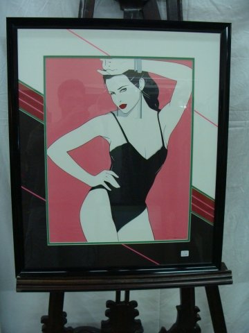 Patrick Nagel Framed Serigraph: fs 31 x 26.375 , is 22 x 17.25