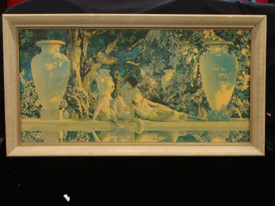 MAXFIELD PARRISH GARDEN OF ALLAH 30 X 15: MAXFIELD PARRISH GARDEN OF ALLAH 30 X 15, FRAME IS 33 X 18