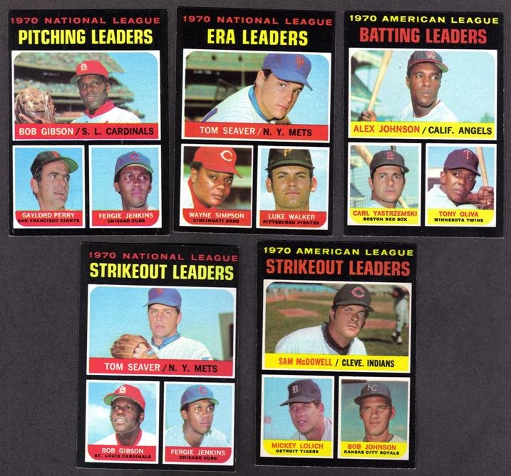 Lot of (30+) 1971 Topps Baseball Cards, w Leader Ca: Lot of (30+) 1971 Topps Baseball Cards; overall condition is EX to NM; includes (23) Leader cards, Tigers & Phillies Team Cards, and others; very nice early group of cards.