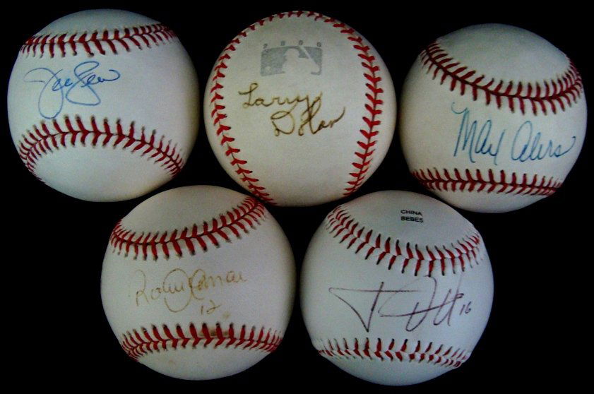 Lot of (5) Single Signed Indians Baseballs, Alomar: Lot of (5) Single Signed Cleveland Indians Baseballs; signatures include Roberto Alomar, Jason Donald, Max Alvis, Jensen Lewis and Indians owner, Larry Dolan; includes Official MLB Bud Selig ball sign