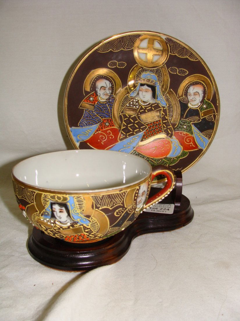 Lithopane Geisha Girl Tea Cup hand Painted enamel