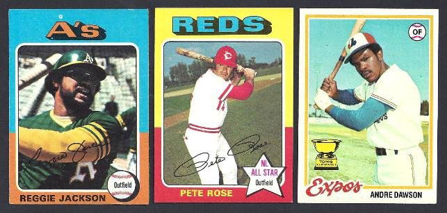 1970's Topps Baseball Card Lot, (200+) w Jackson, Rose: Lot of (200+) 1970's Topps Baseball Cards; from 1972-78; overall condition is Good to VG with some better; key cards include 1975 Topps #300 Reggie Jackson and #320 Pete Rose (both in EX cond); 1978 T