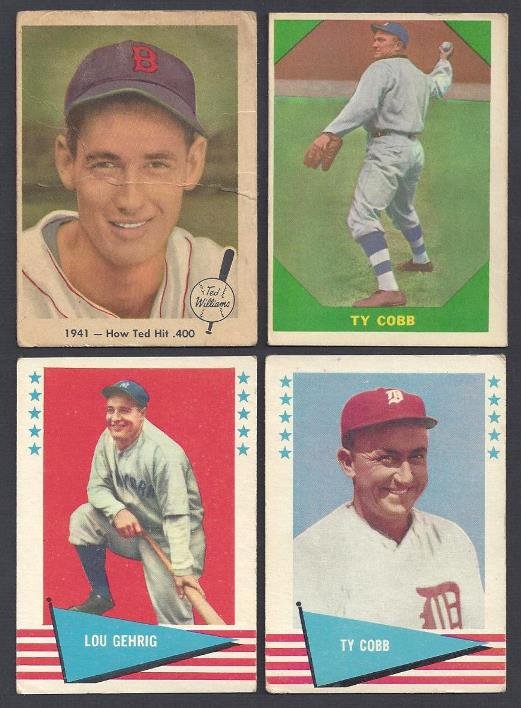 1959-61 Fleer Baseball Card Lot, 50+ w Stars: 1959-61 Fleer Baseball Card Lot; includes (50+) cards with stars; overall condition ranges from VG to VG-EX overall with a few better; lot includes 1959 Fleer Ted Williams Cards with key card #17 (doe