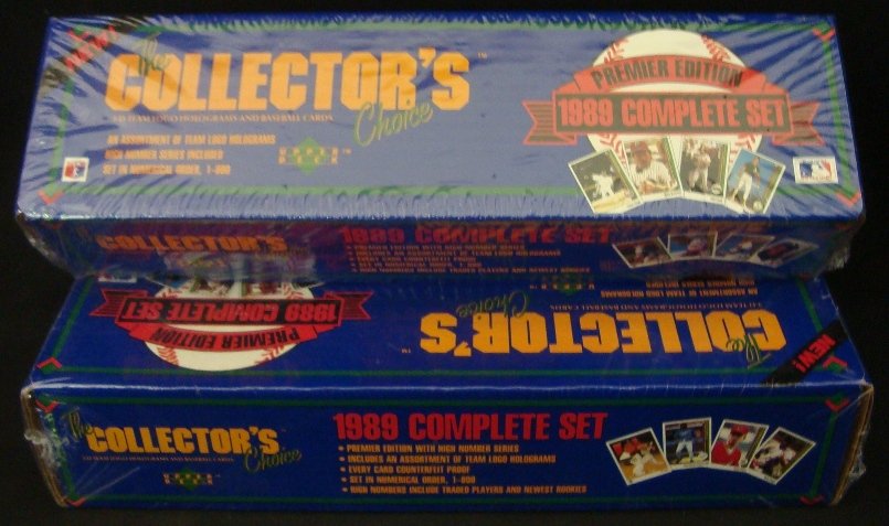 Pair of 1989 Upper Deck Sealed Factory Sets: Pair of 1989 Upper Deck Sealed Factory Sets; set is MINT and includes (800) cards with Ken Griffey Jr. Rookie in each set; premier edition with high number series, team logo holograms, never opened; g