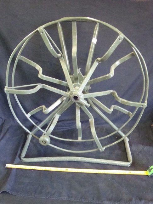 Old Fashion Cord Line Reeler Coiler: Hand Crank, 25" round