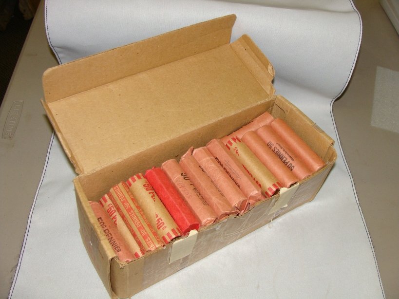 50 Rolls(2,500) Wheat Pennies 1930's: Many are marked 1930's, some 1950 and others 1915-1930, mixture of machine rolled and non-machine rolled