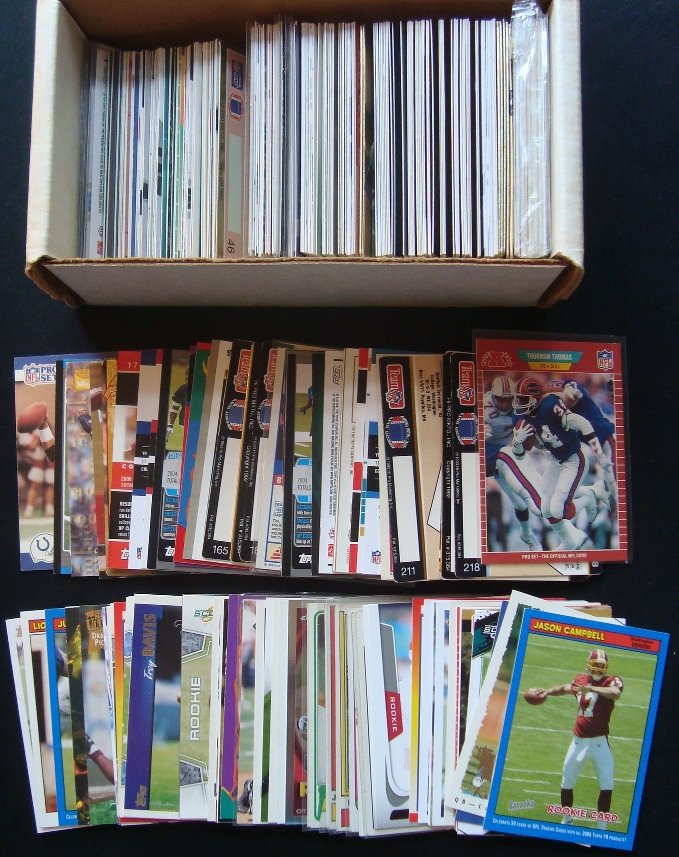 Lot of (250+) Football Rookie Cards, w Stars: Lot of Approx (250+) Football Rookie Cards; includes stars and minor stars with some commons; overall condition is EX to NM with some better; vintage cards include John Jefferson, Anthony Munoz, Randy