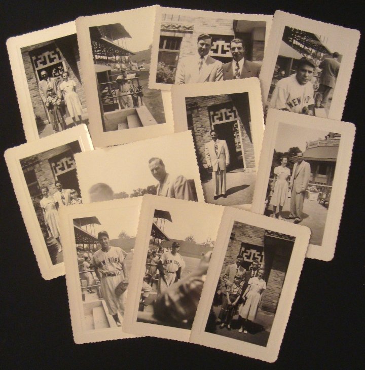 Lot of 1950's Real New York Yankees Photos: Lot of 1950's Real Photographs of New York Yankees Players; includes 3x5 photographs of Joe DiMaggio, Yogi Berra, Bill Dickey, Phil Rizzuto, Vic Raschi and others; also includes many Casey Stengel new