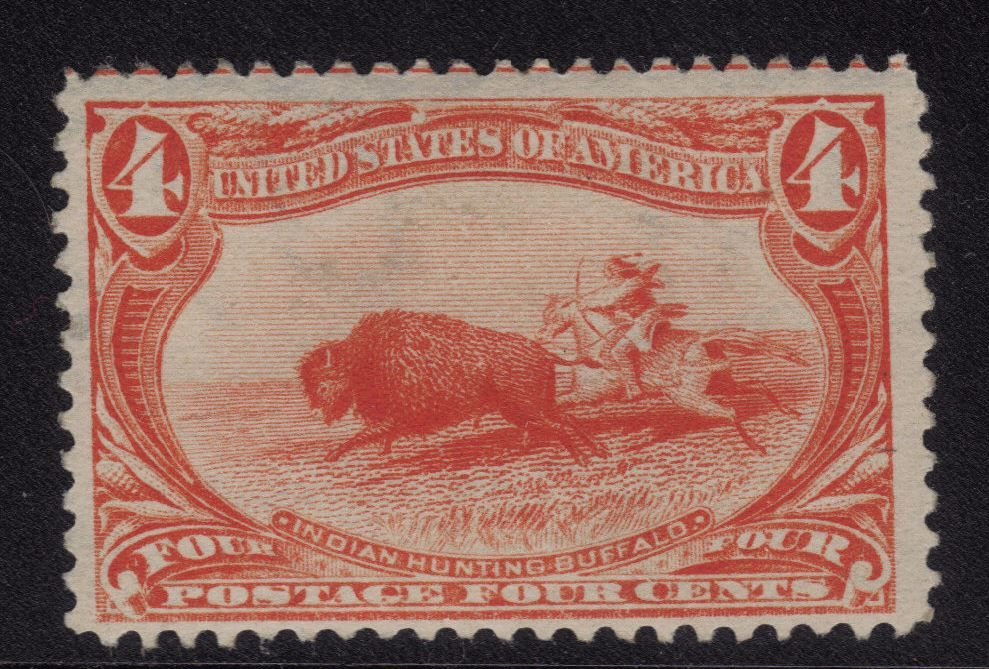 United States Scott 287 F-VF OG NH 4¢ Trans-Miss: Bright color, nice 4¢ Trans-Miss, Scott #287, Unused with F-VF centering, never hinged original gum. Tiny natural gum skips. 2013 SCV.$330