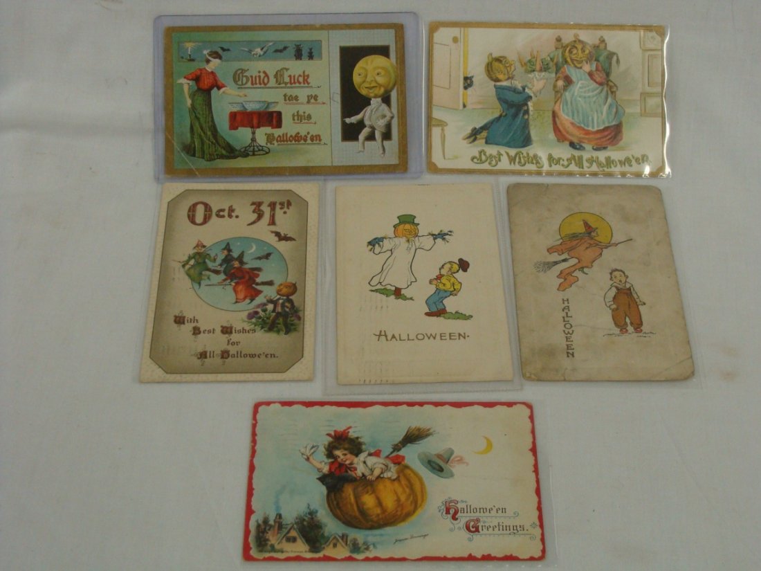 Lot 6 Halloween Postcards Gottschlk Gibson Brundage: Lot 6 Halloween Postcards Gottschlk Gibson Brundage