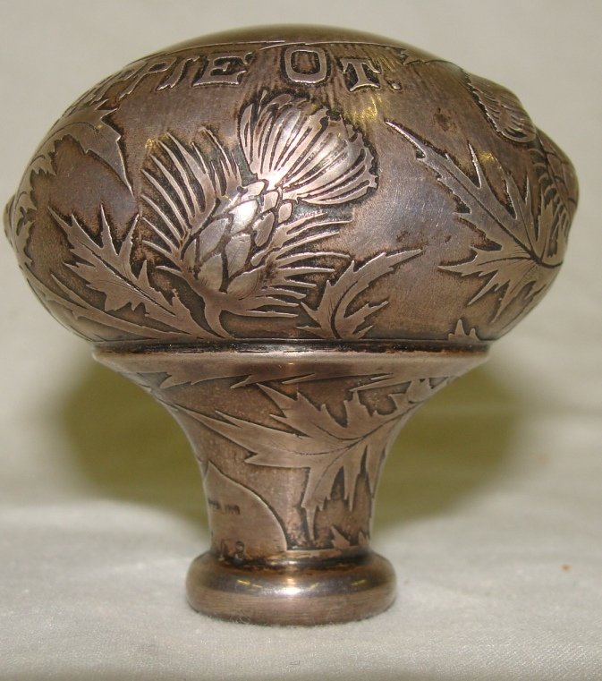 Scottish Sterling Cane Top Hae A Wee Drappie O't: Embossed HAE A WEE DRAPPIE Ot. 2 1/2" x 2 1/2"