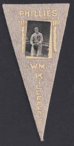 1916 BF2 Ferguson Bakery WM Killefer Felt Pennant: 1916 BF2 Ferguson Bakery WM Killefer Felt Pennant; issued by Ferguson Bakery Bread as premiums, these rarely seen mini felt pennants feature small player photos in black and white that measure approx 