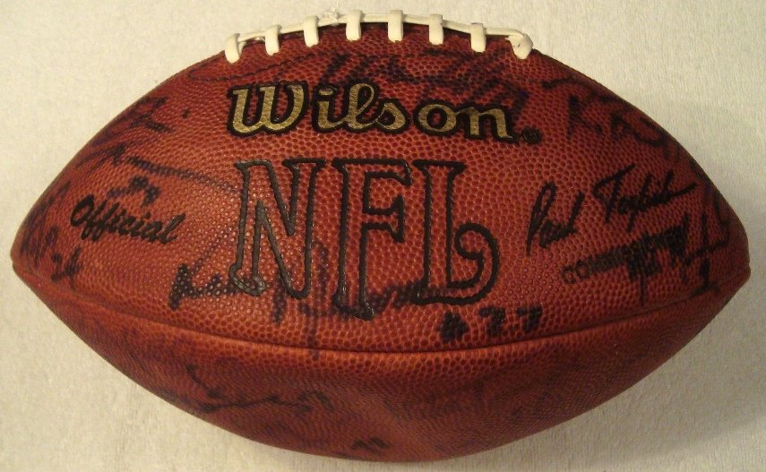 1992 Cleveland Browns Team Signed Football, (30): 1992 Cleveland Browns Team Signed Football; very nice Wilson NFL football signed by (30+) members of the 1992 Brows team; includes Michael Dean Perry, Lawyer Tillman, Anthony Pleasant, Clay Matthews, 