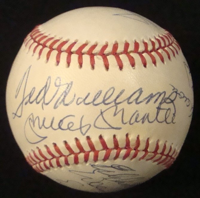 500 Home Run Club Signed Ball & Card Display: Absolutely Outstanding 500 Home Run Club Signed Baseball and Card Display; gorgeous shadow box display case housing a card from each of the 500 Home Run clubbers on the ball; signed by (11) players in