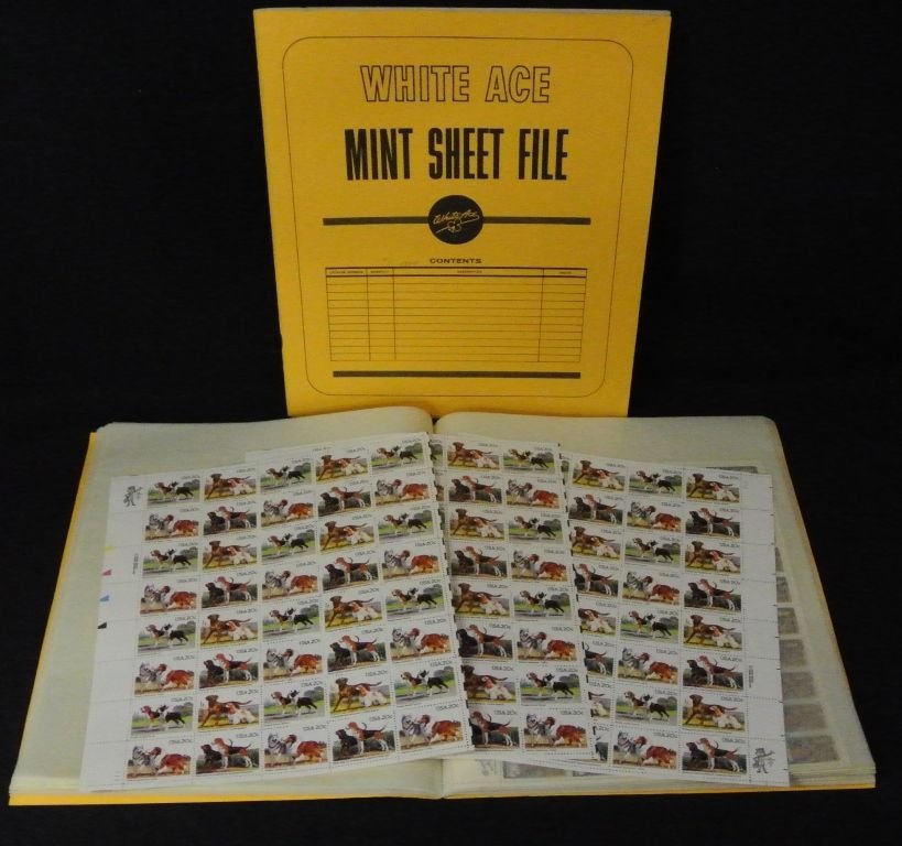 United States Sheets Collection Face $490: Post office fresh lot of all 20¢ complete mint sheets, 1-3 of each. Nice variety. Total face of $490.