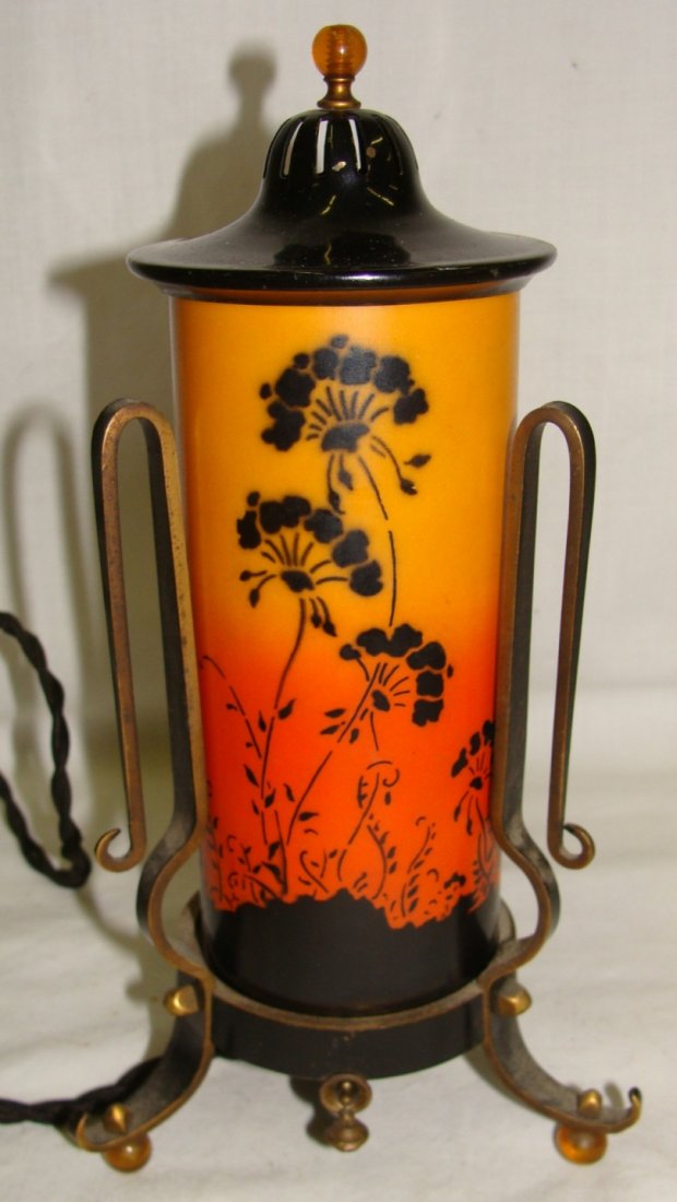 Devilbiss Cameo Perfume Lamp Perfumizer: Complete lamp with Glass Ball Feet, 5" x 2 1/4" Glass Tube