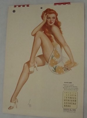 Alberto Vargas Pin Up Calendar Esquire Rare 1944 WWII: Alberto Vargas Pin Up Calendar Esquire Rare 1944 WWII 12 Months 12x9