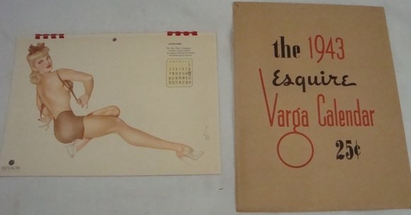 Alberto Vargas Pin Up Calendar Esquire Rare 1943 WWII: Alberto Vargas Pin Up Calendar Esquire Rare 1943 WWII 12 Months 12x9 w/cover envelope