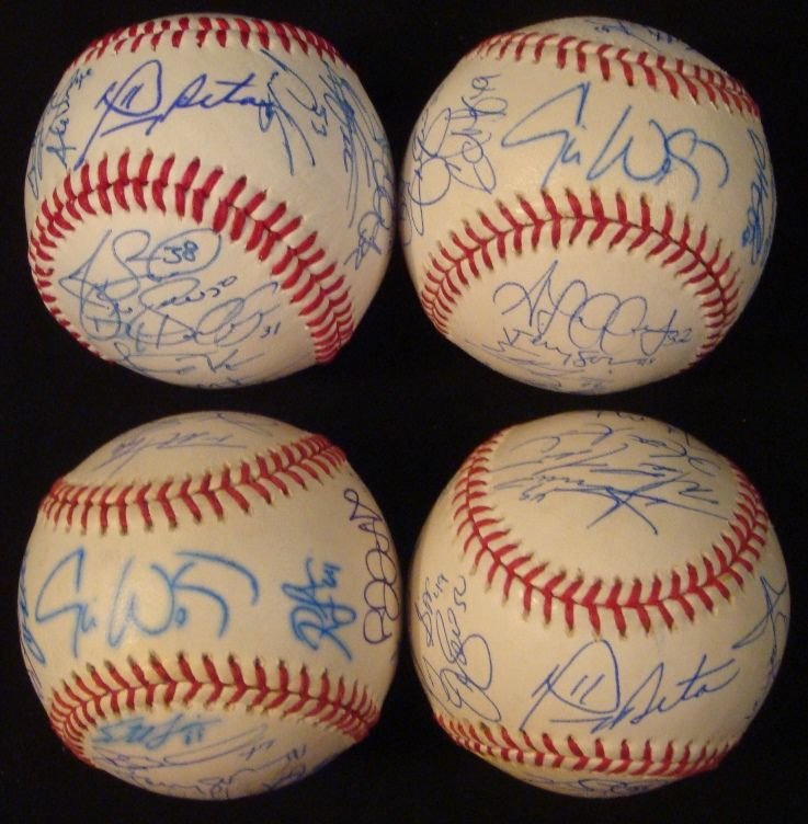 2008-2012 Cleveland Indians Pitchers Multi-Signed: Lot of (4) Cleveland Indians Multi-Signed Baseballs; signed by the Indians Pitchers from 2008, 2009, 2011 and 2012; includes 2008: Official MLB Bud Selig ball signed by (24) Pitchers from the 2008 sea