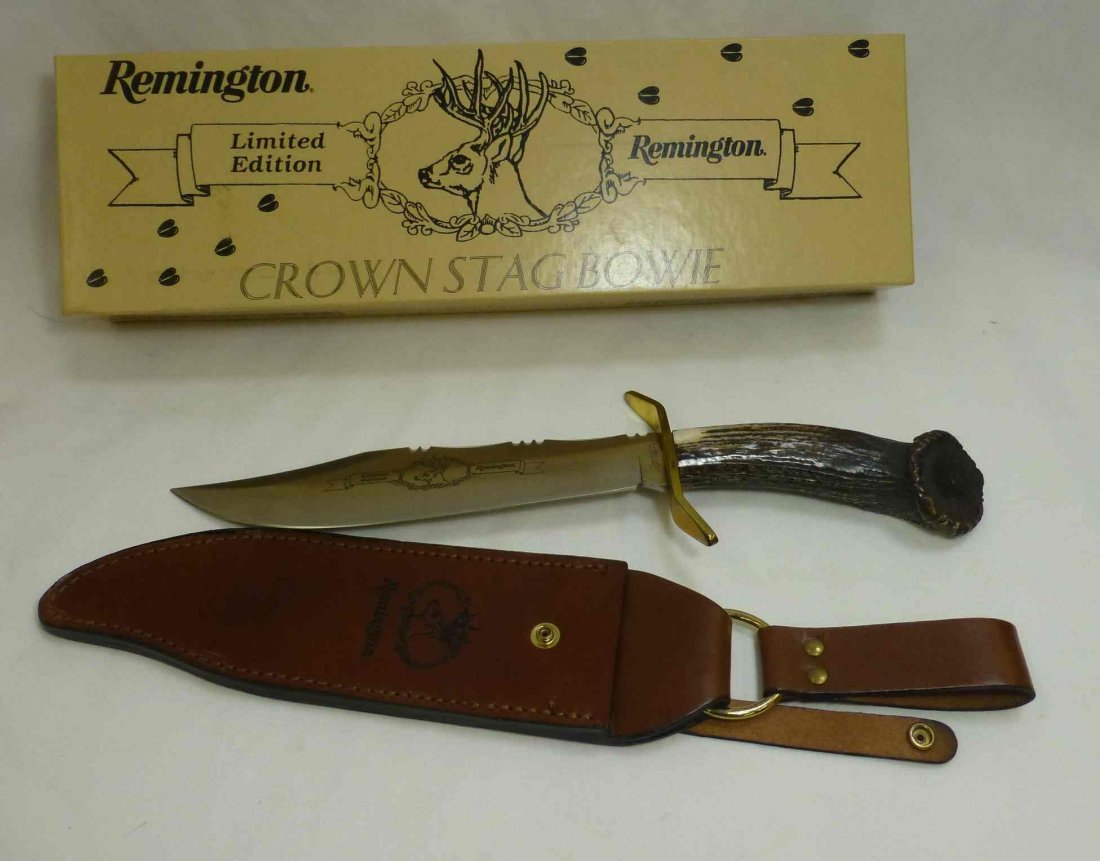 Limited Edition Remington Knife Crown Stag Bowie Knife Limited Edition Remington Knife Crown Stag Bowie Knife