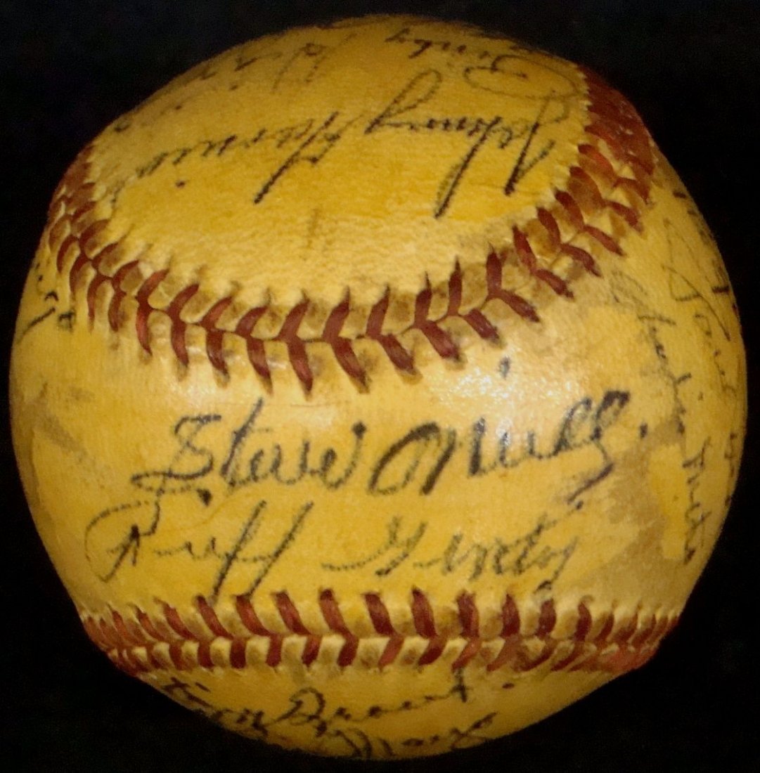 1944 Detroit Tigers Team Signed Baseball, (20) (1 of 7)