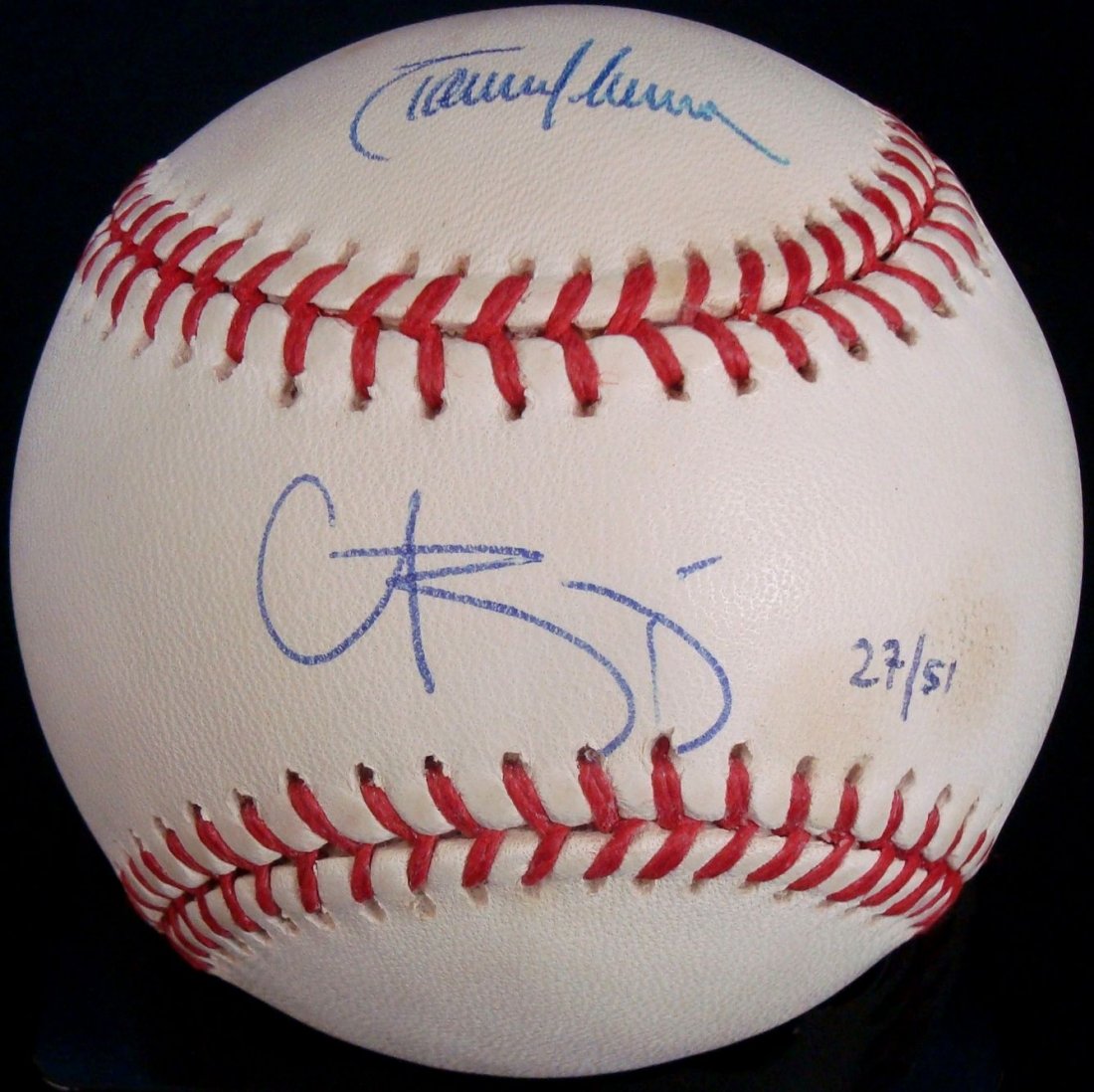 Curt Schilling Randy Johnson Dual Signed 2001 World: Curt Schilling Randy Johnson Dual Signed 2001 World Series Baseball; Official 2001 World Series Bud Selig ball signed by two notable players from the series; limited edition ball includes Curt Schilli