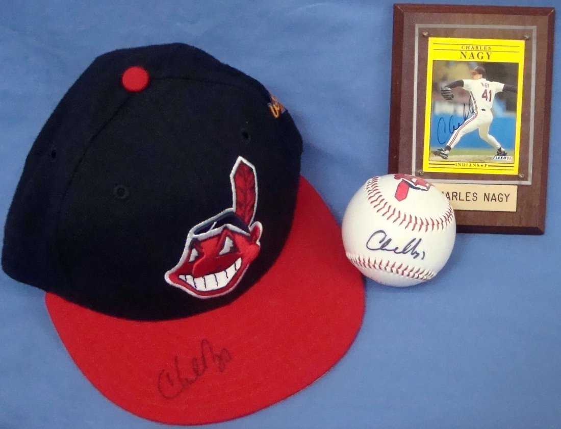 Charles Nagy Cleveland Indians Autograph Lot, Baseball, (1 of 5)