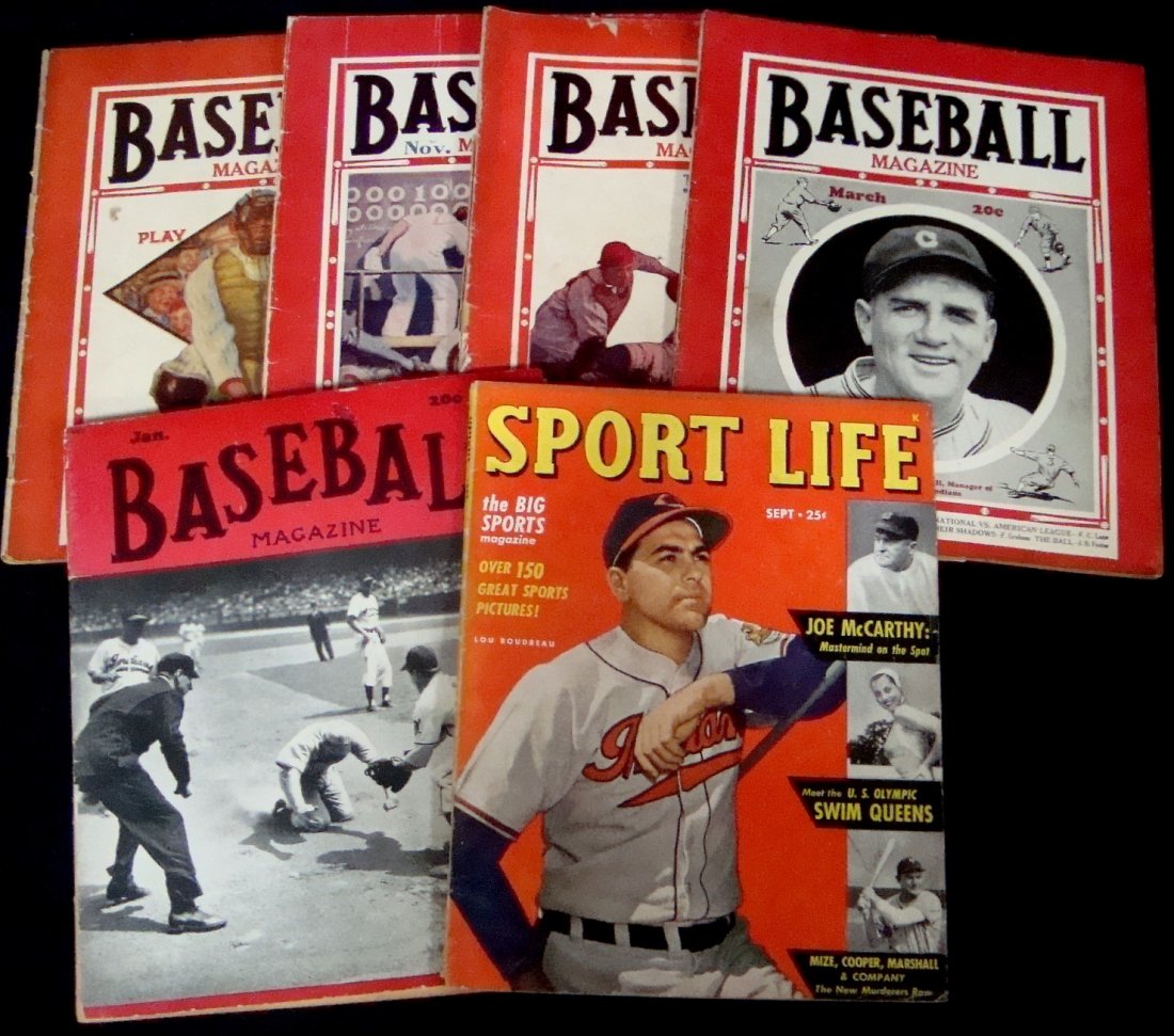 1920's-40's Baseball Magazine Lot, (6) Issues (1 of 1)