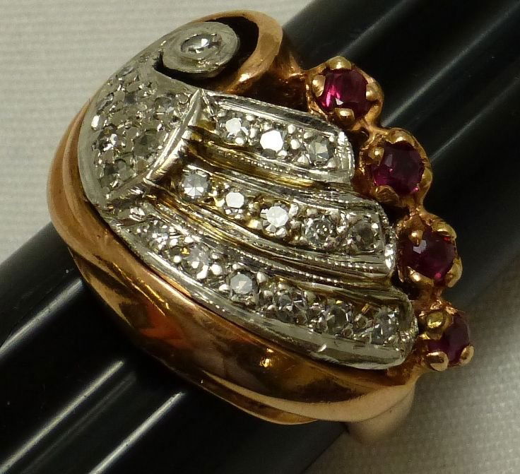 14k Gold Multi Diamond Chip Cocktail Ring (1 of 2)