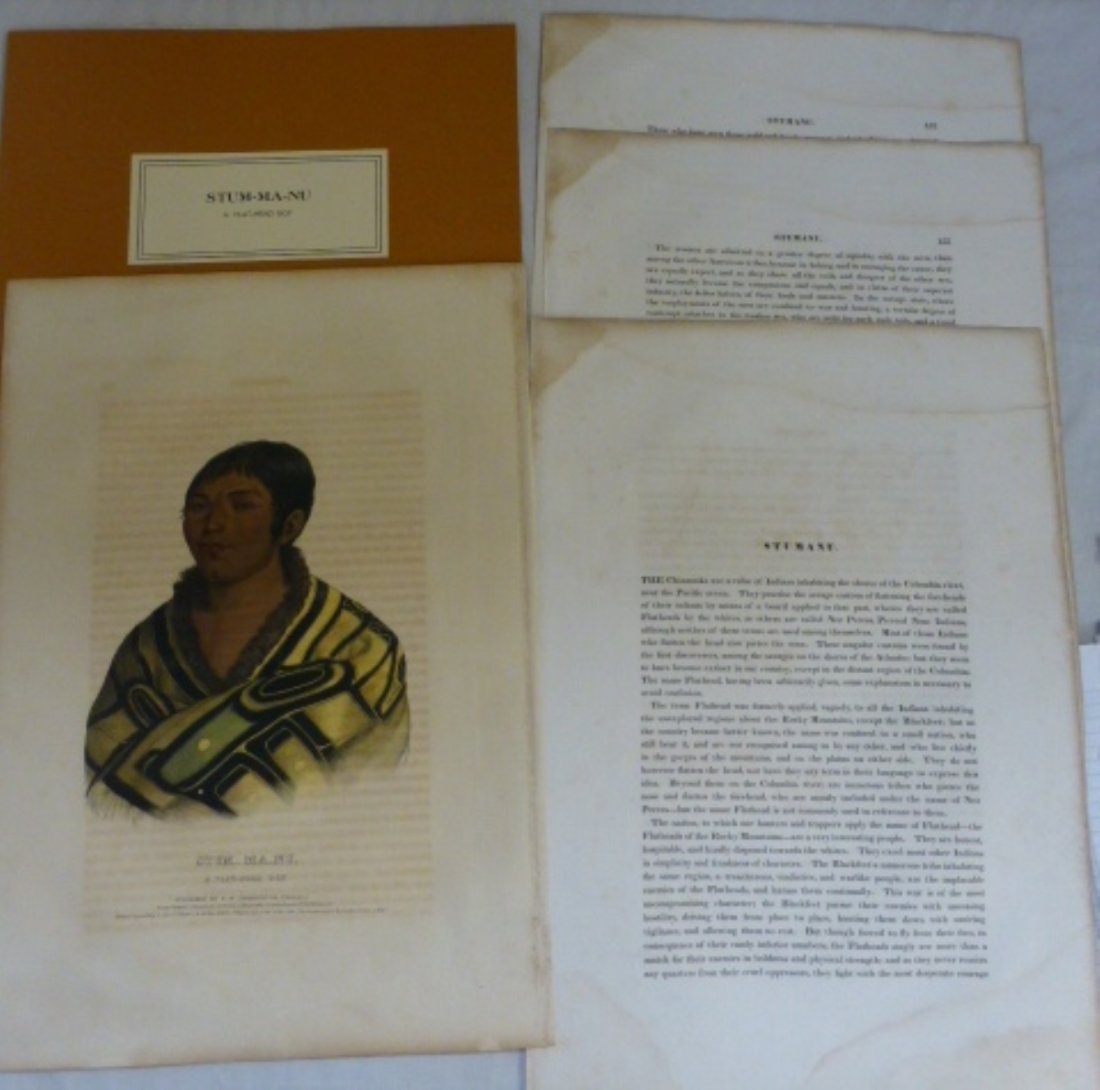 1838 McKenney & Hall Stum-Ma-Nu Folio Print & Text (1 of 3)