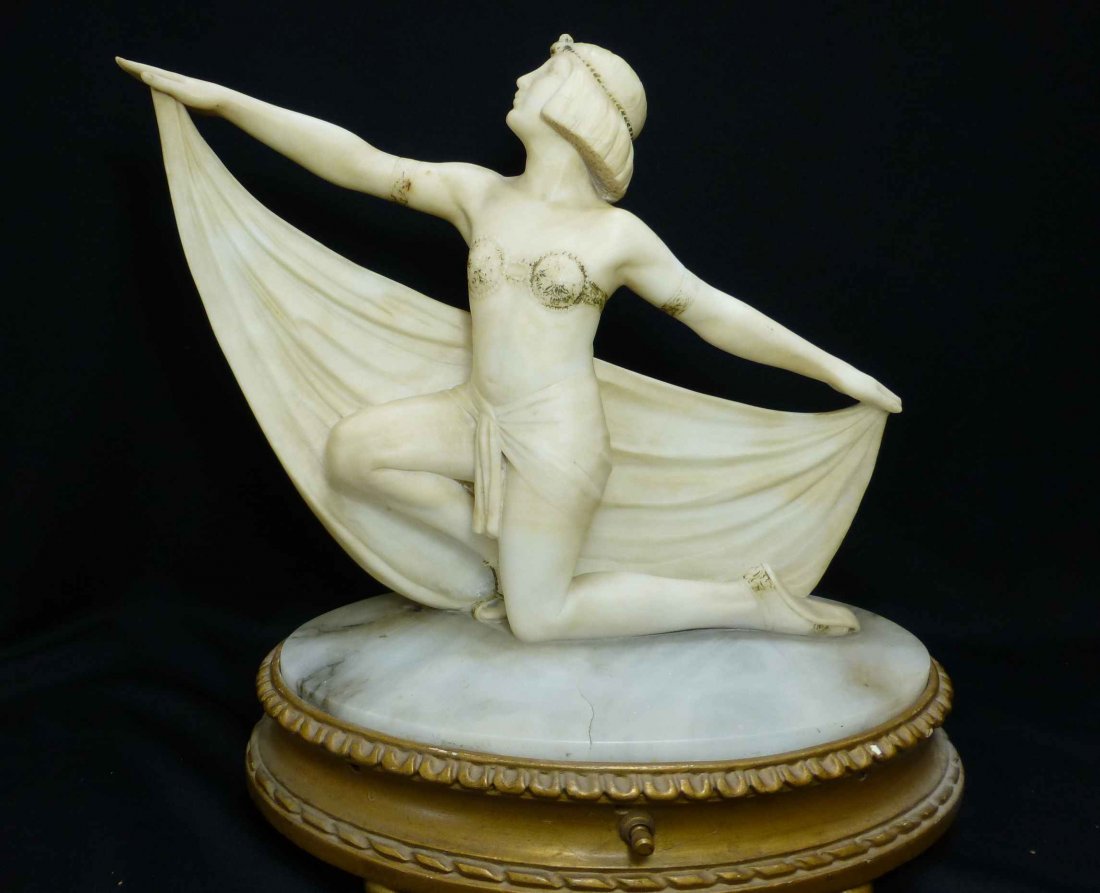Art Nouveau Alabaster Female Sculpture (1 of 5)