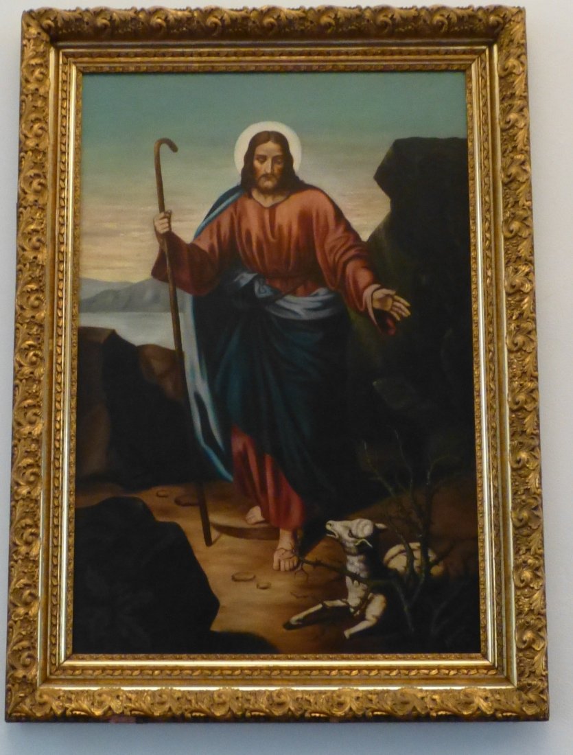 19th Century Large Oil On Canvas Christ Religious Scene (1 of 4)