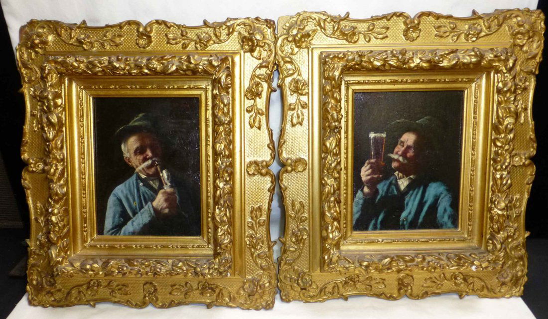 19th c German School Tavern Men OOB Kauffman & Zahn (1 of 5)