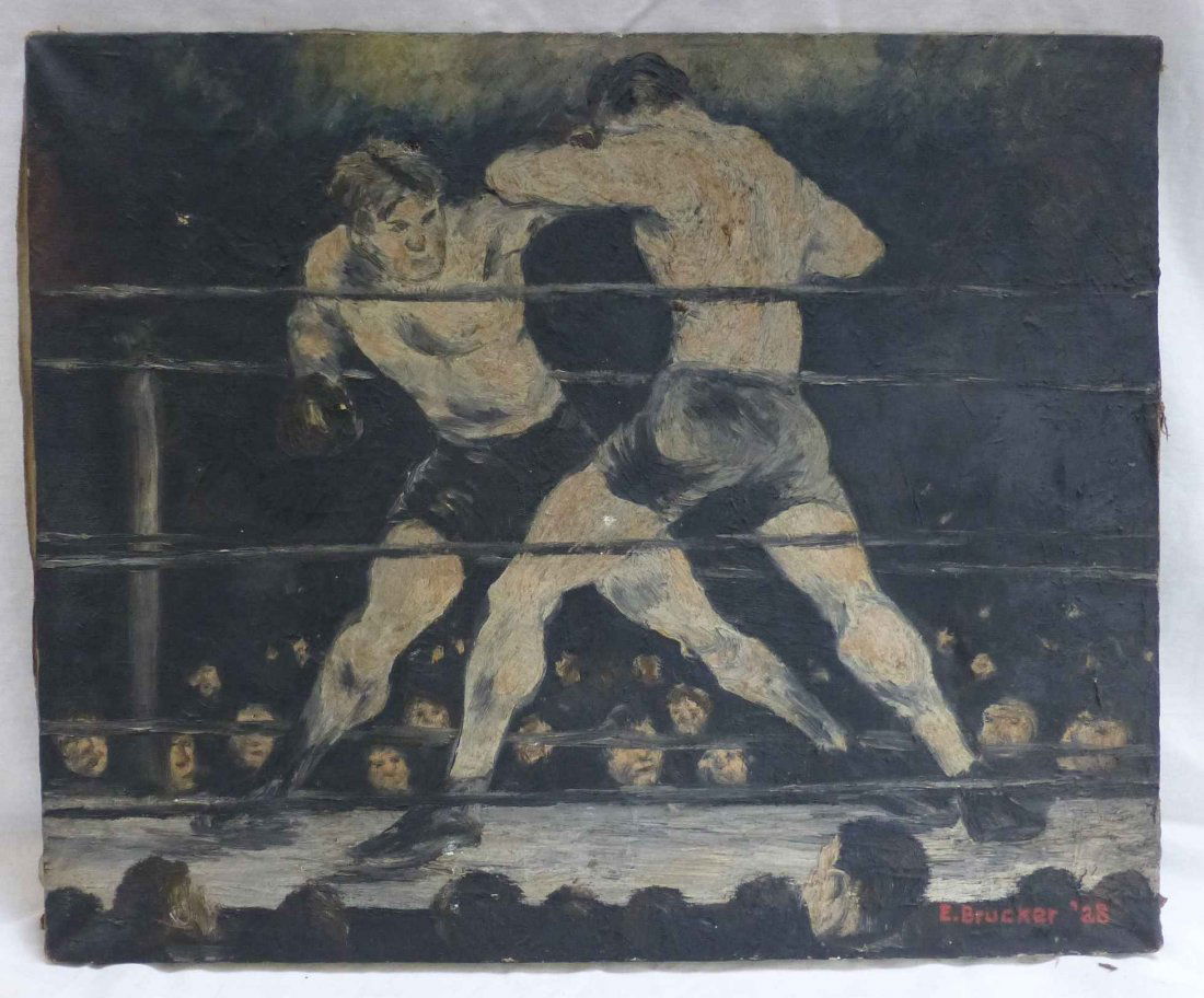 Edmund Brucker 1928 Heeney v Tunney Oil on Canvas (1 of 3)