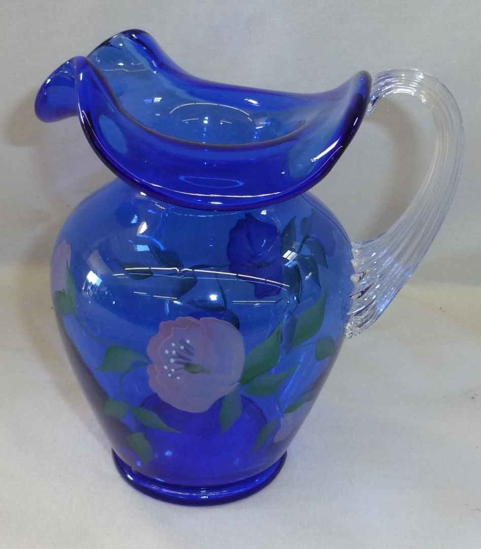 Handpainted Fenton Pitcher by Kitty Riley (1 of 4)