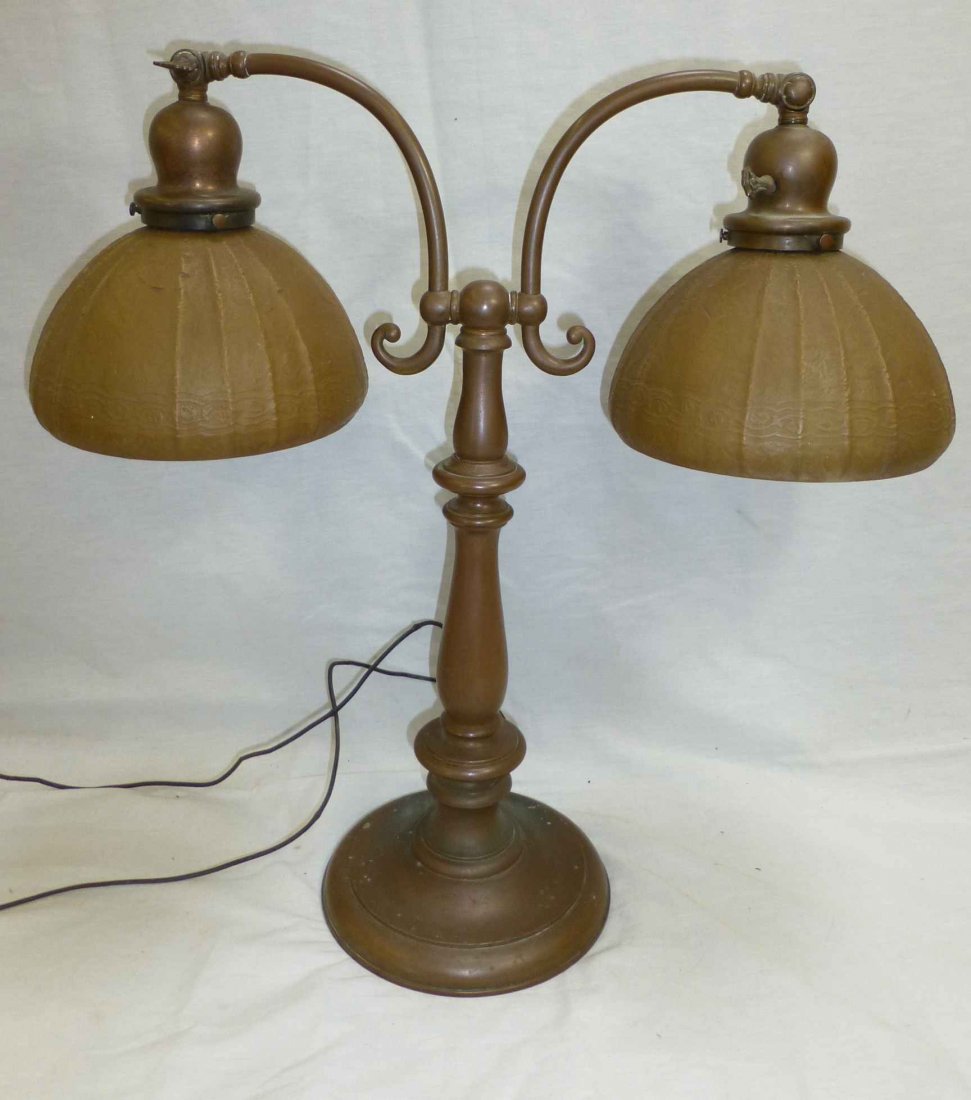 Handel Double Student Desk Lamp w 6998 1/2 Shades (1 of 6)