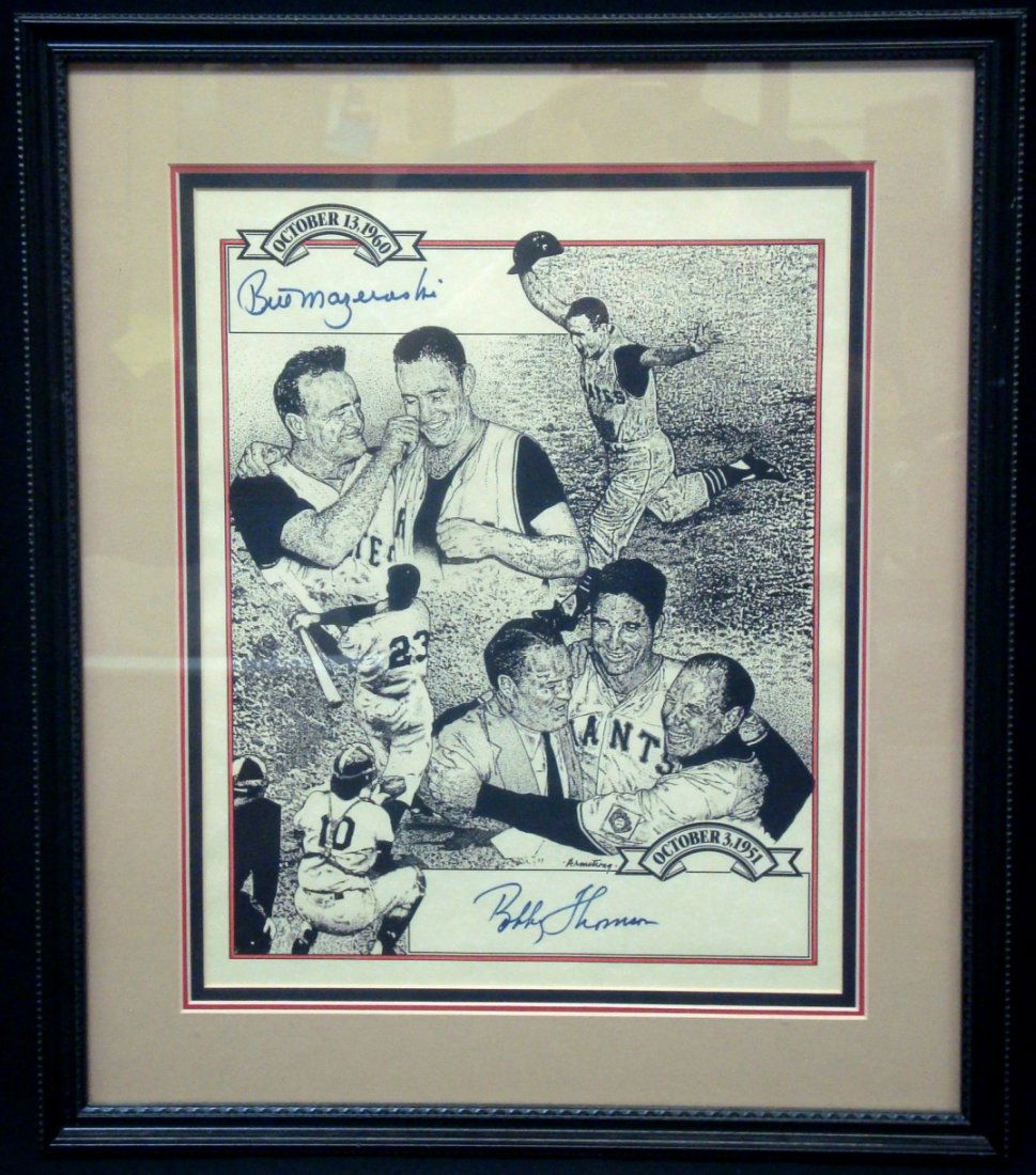 Bobby Thomspn 'Shot' Bill Mazeroski "WS Homer' Signed (1 of 3)