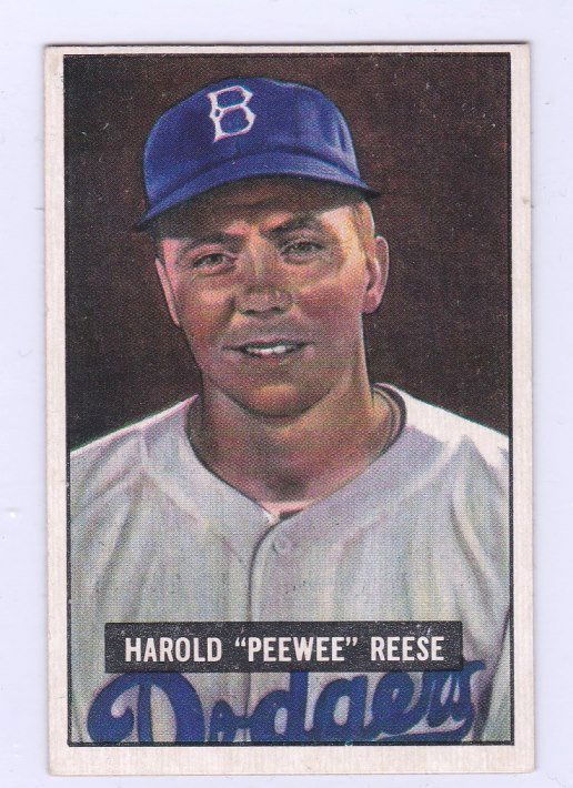 1951 Bowman Baseball #80 PeeWee Reese Card (1 of 2)