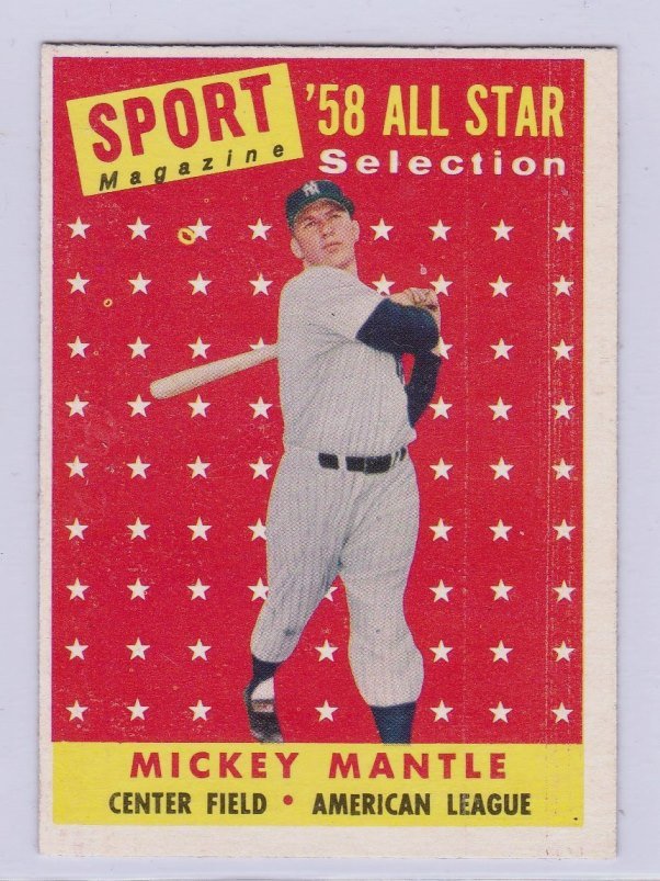 1958 Topps #487 Mickey Mantle All-Star Card (1 of 2)