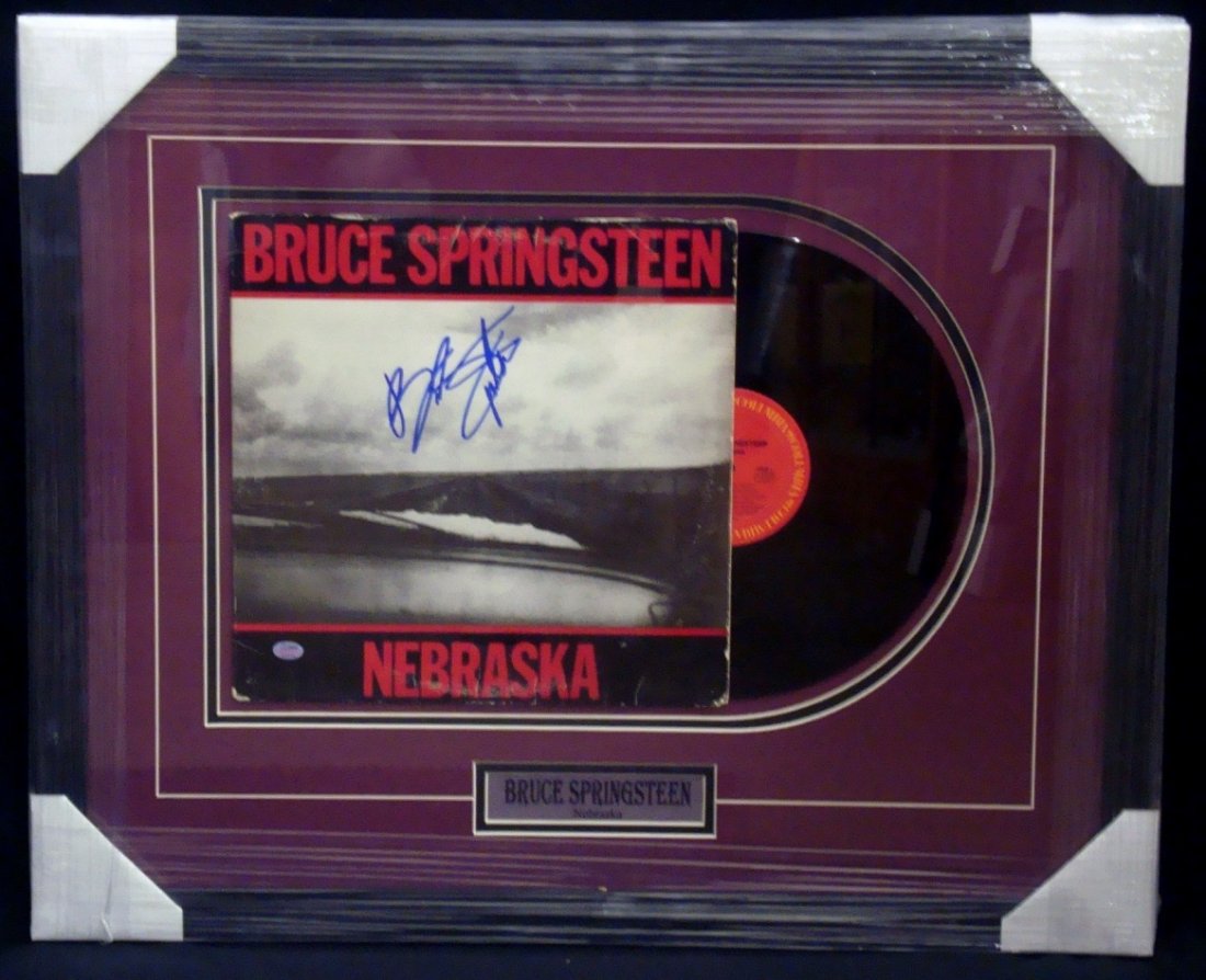 Bruce Springsteen Signed "Nebraska" Album Display Piece (1 of 2)