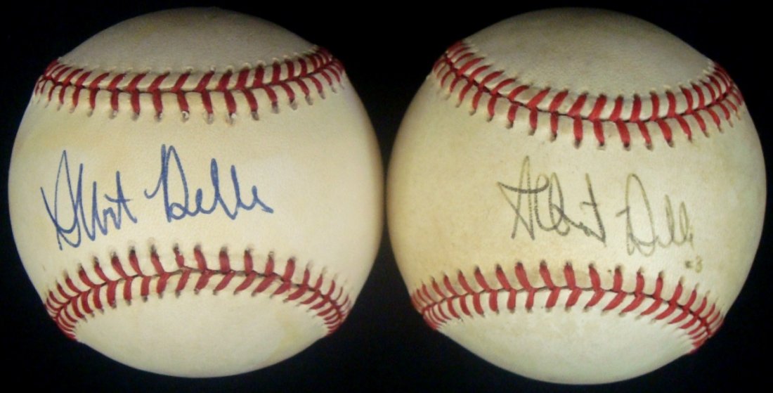 Pair of Albert Belle Single Signed Baseballs (1 of 2)