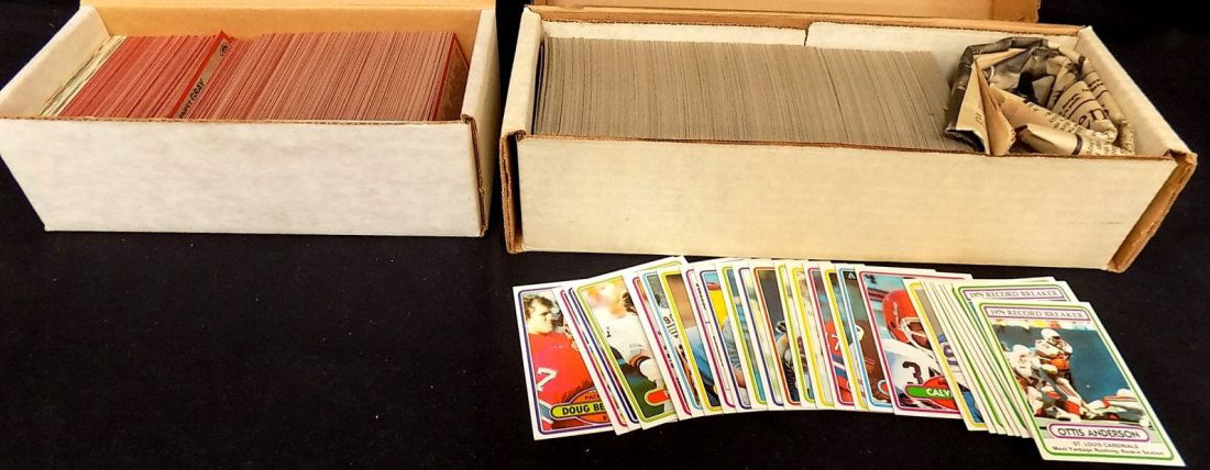 1980 & 1983 Topps Football Complete Sets, w Rookies,: 1980 & 1983 Topps Football Complete Sets, w Rookies, Stars; nice pair of Topps football card sets both in overall EX condition; inclues 1980 Topps Set (528) cards with Phil Sims Rookie Card, League Le