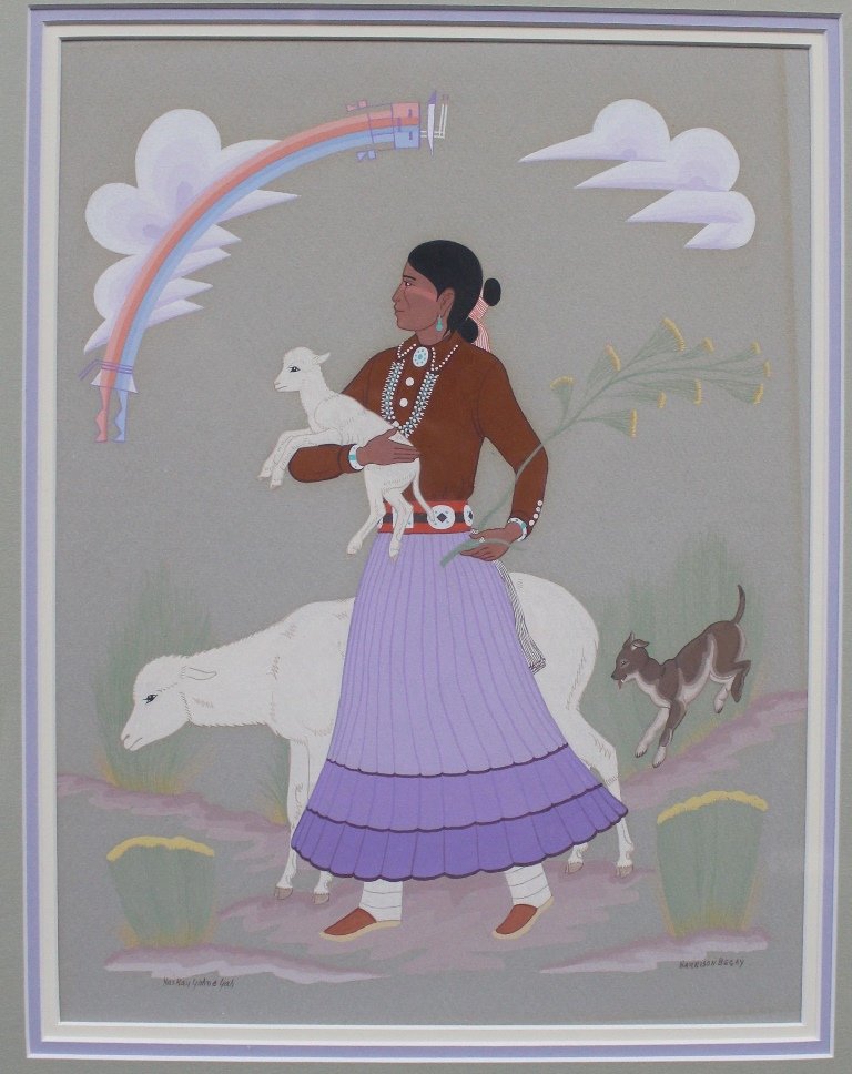 Original Tempera Painting Harrison Begay Navajo Artist (1 of 3)