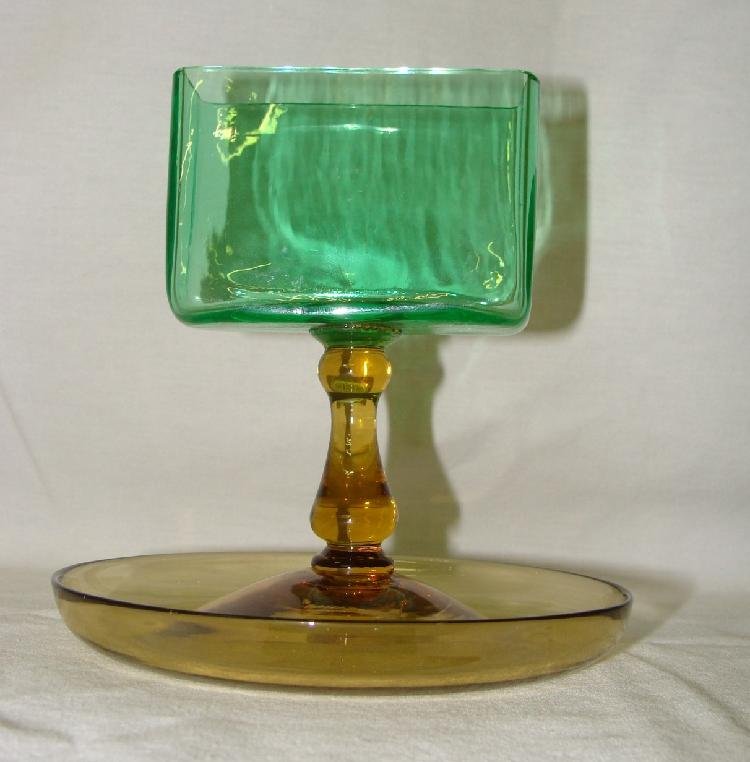 Steuben Topaz & Emerald Ashtray Cigarette Holder (1 of 3)