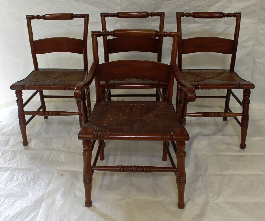 (4)Henkel Harris Black Cherry Rush Bottom Chairs (1 of 3)