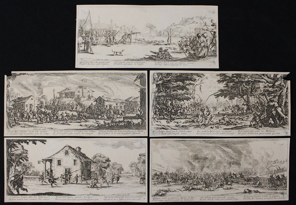 Jacques Callot  1592 - 1635 Five Bookplate Etchings (1 of 6)