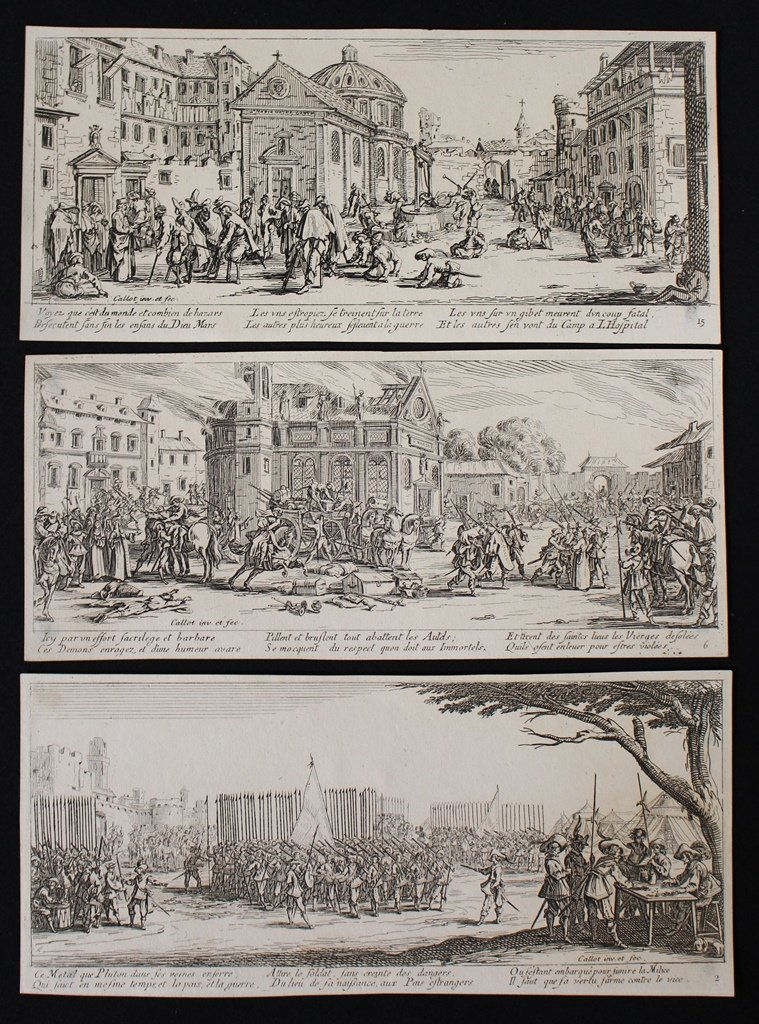 Jacques Callot  1592 - 1635 Three Bookplate Etchings (1 of 4)